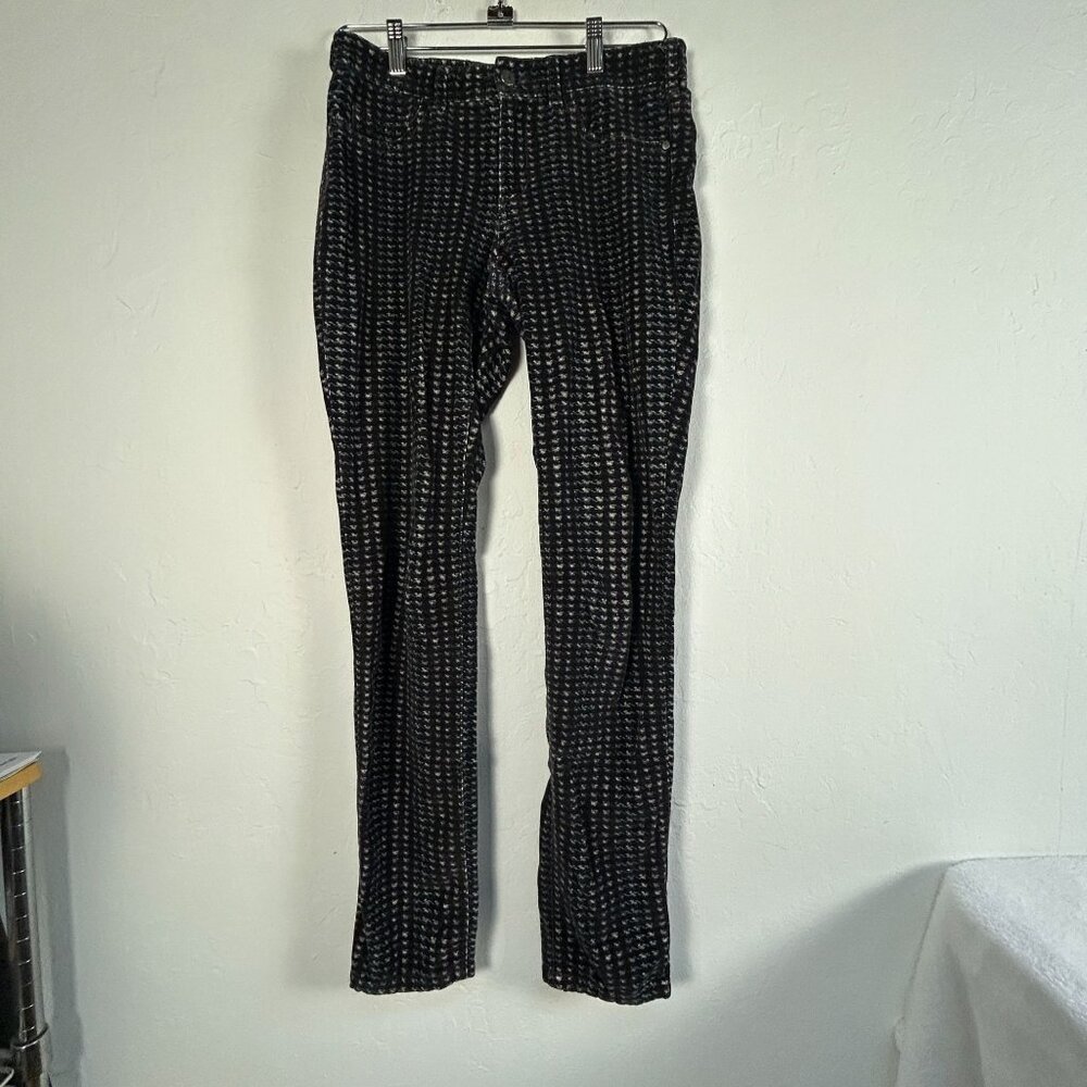 Pilcro Womens Houndstooth Corduroy Serif Pants Size 27 Navy Multicolor Stretch